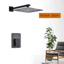 GobekUsa Black Wall Mounted Shower Faucet with Handshower and Rainfall Shower Head