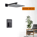 GobekUsa Black Wall Mounted Shower Faucet with Handshower and Rainfall Shower Head