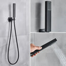 GobekUsa Black Wall Mounted Shower Faucet with Handshower and Rainfall Shower Head