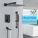 GobekUsa Black Rainfall Shower Faucets with Slider Bar and Embedded Mixer