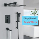 GobekUsa Black Rainfall Shower Faucets with Slider Bar and Embedded Mixer