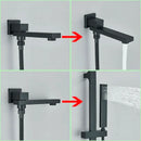 GobekUsa Black Rainfall Shower Faucets with Slider Bar and Embedded Mixer