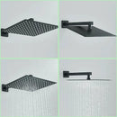 GobekUsa Black Rainfall Shower Faucets with Slider Bar and Embedded Mixer