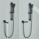 GobekUsa Black Rainfall Shower Faucets with Slider Bar and Embedded Mixer