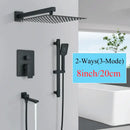 GobekUsa Black Rainfall Shower Faucets with Slider Bar and Embedded Mixer