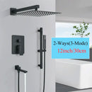 GobekUsa Black Rainfall Shower Faucets with Slider Bar and Embedded Mixer