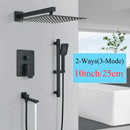GobekUsa Black Rainfall Shower Faucets with Slider Bar and Embedded Mixer