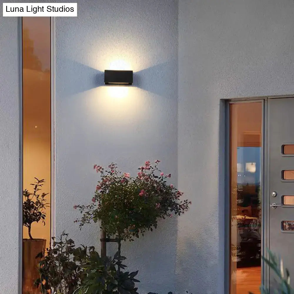 GobekUsa Minimalist Metal Matte Black Rectangle LED Wall Washer Sconce Light for Yard, photo 5 of 5