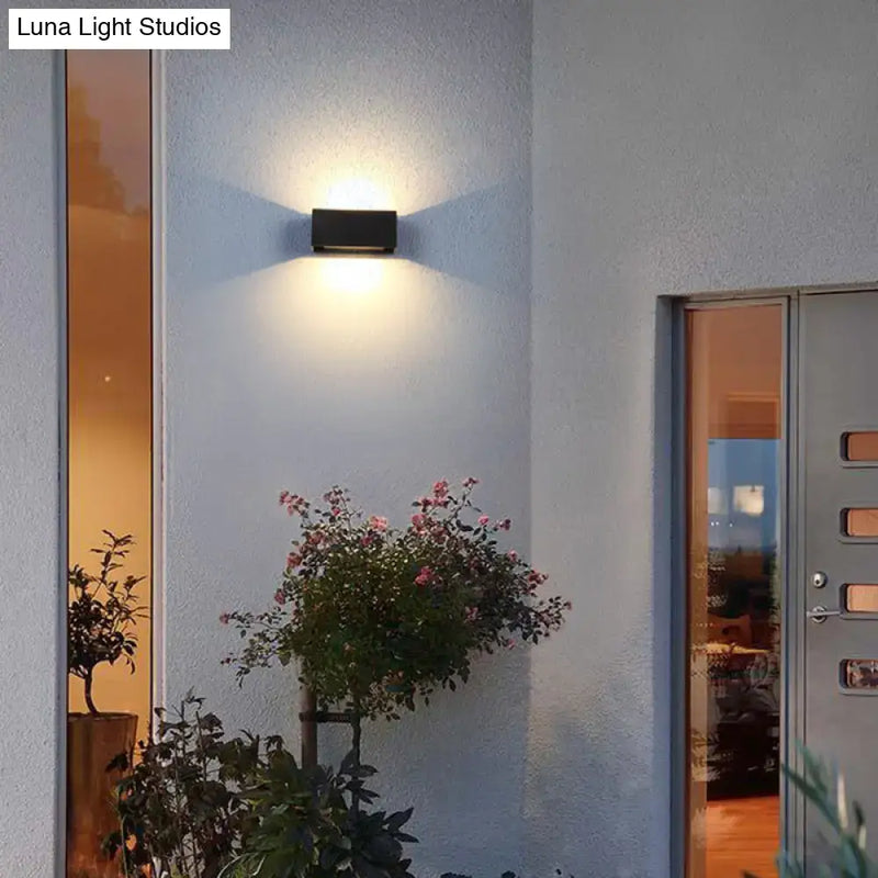 GobekUsa Minimalist Metal Matte Black Rectangle LED Wall Washer Sconce Light for Yard, photo 5 of 5