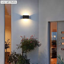 GobekUsa Minimalist Metal Matte Black Rectangle LED Wall Washer Sconce Light for Yard