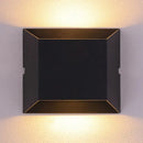 GobekUsa Simple Style Matte Black LED Wall Sconce Lamp with Metallic Squared Shade - Warm/White Lighting for Balcony