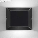 GobekUsa Simple Style Matte Black LED Wall Sconce Lamp with Metallic Squared Shade - Warm/White Lighting for Balcony