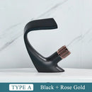 GobekUsa Black Brass Basin Faucet - Cold & Hot Waterfall Sink Tap