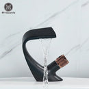 GobekUsa Black Brass Basin Faucet - Cold & Hot Waterfall Sink Tap