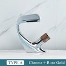 GobekUsa Black Brass Basin Faucet - Cold & Hot Waterfall Sink Tap