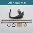 GobekUsa Black Brass Basin Faucet - Cold & Hot Waterfall Sink Tap