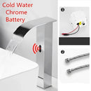 GobekUsa Black Sensor Waterfall Basin Faucet - Automatic Touchless Hot Cold Water Mixer