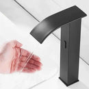 GobekUsa Black Sensor Waterfall Basin Faucet - Automatic Touchless Hot Cold Water Mixer