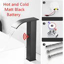 GobekUsa Black Sensor Waterfall Basin Faucet - Automatic Touchless Hot Cold Water Mixer