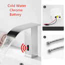 GobekUsa Black Sensor Waterfall Basin Faucet - Automatic Touchless Hot Cold Water Mixer