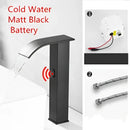 GobekUsa Black Sensor Waterfall Basin Faucet - Automatic Touchless Hot Cold Water Mixer