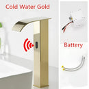 GobekUsa Black Sensor Waterfall Basin Faucet - Automatic Touchless Hot Cold Water Mixer