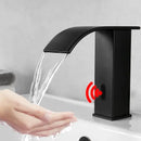 GobekUsa Black Sensor Waterfall Basin Faucet - Automatic Touchless Hot Cold Water Mixer