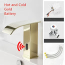 GobekUsa Black Sensor Waterfall Basin Faucet - Automatic Touchless Hot Cold Water Mixer