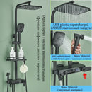 GobekUsa Digital Display Thermostatic Shower Faucet Set with Rainfall Shower Column in Chrome