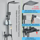 GobekUsa Digital Display Thermostatic Shower Faucet Set with Rainfall Shower Column in Chrome