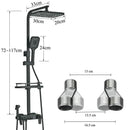 GobekUsa Digital Display Thermostatic Shower Faucet Set with Rainfall Shower Column in Chrome