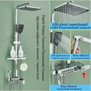 GobekUsa Digital Display Thermostatic Shower Faucet Set with Rainfall Shower Column in Chrome