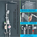 GobekUsa Digital Display Thermostatic Shower Faucet Set with Rainfall Shower Column in Chrome