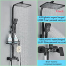 GobekUsa Digital Display Thermostatic Shower Faucet Set with Rainfall Shower Column in Chrome