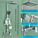 GobekUsa Digital Display Thermostatic Shower Faucet Set with Rainfall Shower Column in Chrome