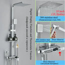 GobekUsa Digital Display Thermostatic Shower Faucet Set with Rainfall Shower Column in Chrome