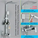GobekUsa Digital Display Thermostatic Shower Faucet Set with Rainfall Shower Column in Chrome
