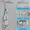 GobekUsa Black Brass Shower Faucet Set with Rotatable Tub Spout and Rain Shower Column