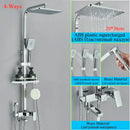 GobekUsa Black Brass Shower Faucet Set with Rotatable Tub Spout and Rain Shower Column