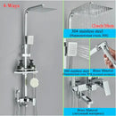 GobekUsa Black Brass Shower Faucet Set with Rotatable Tub Spout and Rain Shower Column