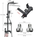 GobekUsa Black Brass Shower Faucet Set with Rotatable Tub Spout and Rain Shower Column