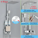 GobekUsa Black Brass Shower Faucet Set with Rotatable Tub Spout and Rain Shower Column