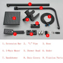 GobekUsa Black Stainless Steel Shower Faucet Set with Waterfall Outlet - Chrome Bathtub Tap