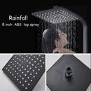 GobekUsa Black Stainless Steel Shower Faucet Set with Waterfall Outlet - Chrome Bathtub Tap