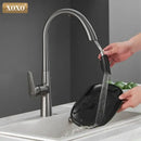 GobekUsa Black Single Handle Pull Out Kitchen Faucet Swivel 360° Water Mixer Tap