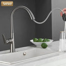 GobekUsa Black Single Handle Pull Out Kitchen Faucet Swivel 360° Water Mixer Tap