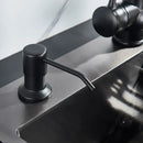 Modern matte black soap dispenser with stainless steel head kitchen by Decorbites