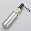 Modern matte black soap dispenser with stainless steel head kitchen by Decorbites