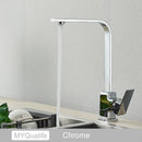 GobekUsa Black Square Kitchen Faucet: Chorme/Gold Hot Cold Mixer Tap 360° Rotation
