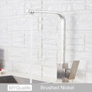 GobekUsa Black Square Kitchen Faucet: Chorme/Gold Hot Cold Mixer Tap 360° Rotation